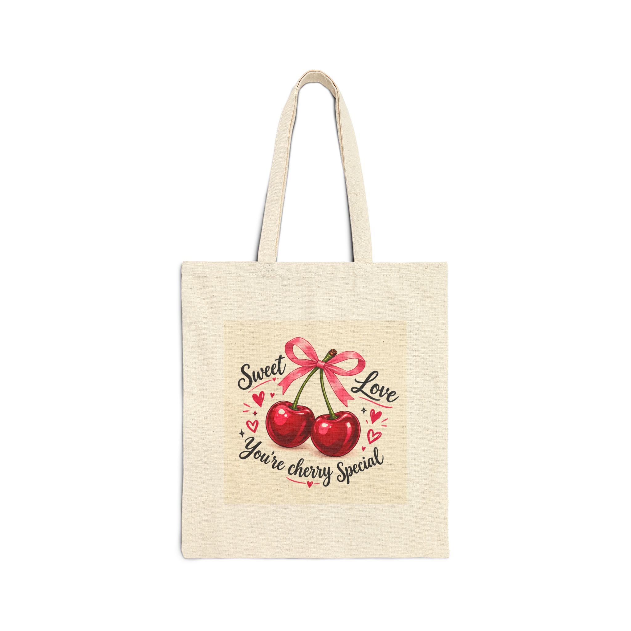 1253399363008036722_2048.jpeg Tote Bag — “Sweet Love, You’re Cherry Special” Cherry Graphic Canvas Tote