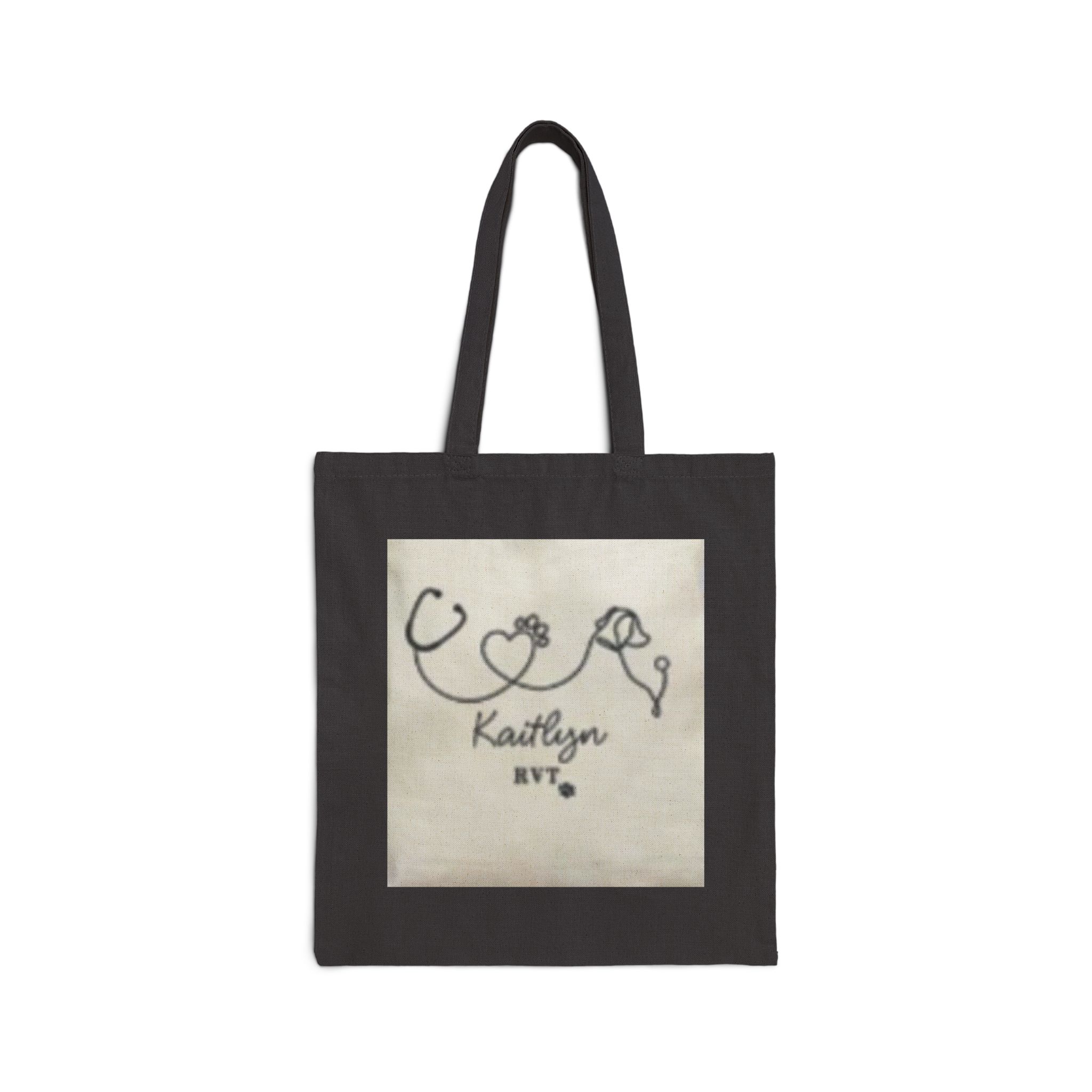 13119736845230727889_2048.jpeg Nurse Stethoscope Heart Canvas Tote — Personalized 'Kaitlyn RN' Medical Bag - Image 5