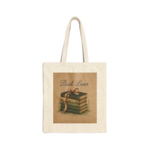 Book Lover Tote Bag — Vintage Stack of Books Canvas Tote