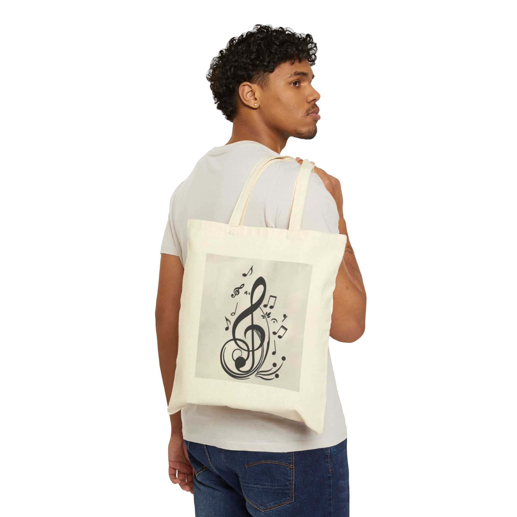 14123075123262800720_2048.jpeg Music Notes Canvas Tote Bag – Treble Clef Design - Image 3