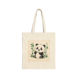 Panda Bamboo Canvas Tote Bag — Cute Eco-Friendly Grocery & Everyday Shopper