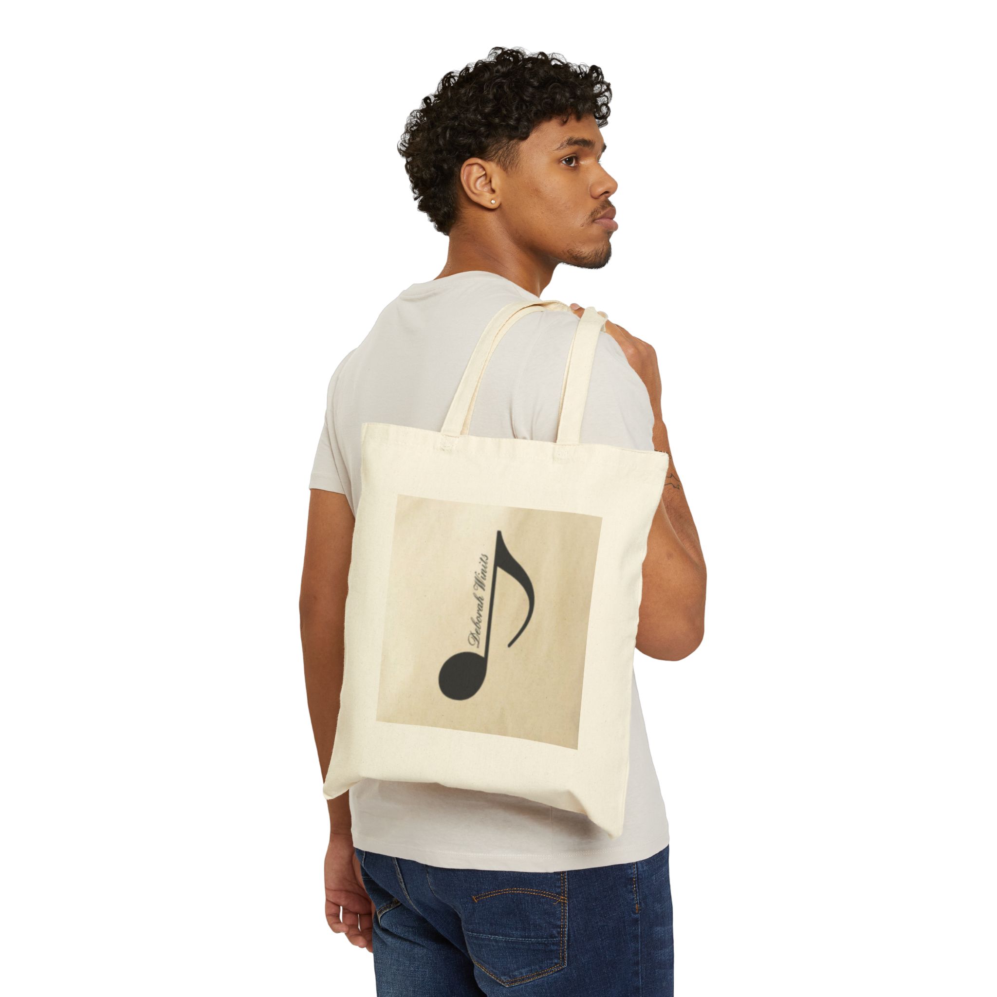 1554161013249666297_2048.jpeg Canvas Tote Bag - Vintage Sheet Music Note Print, Music Lover Eco Shopper - Image 3