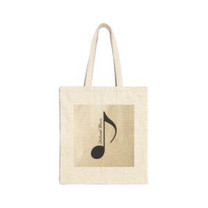 Canvas Tote Bag - Vintage Sheet Music Note Print, Music Lover Eco Shopper