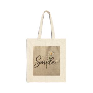 Smile Daisy Tote Bag – Canvas Grocery & Everyday Market Bag