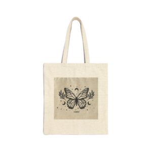 Butterfly Moon Canvas Tote Bag — Boho Vintage Nature Shopper