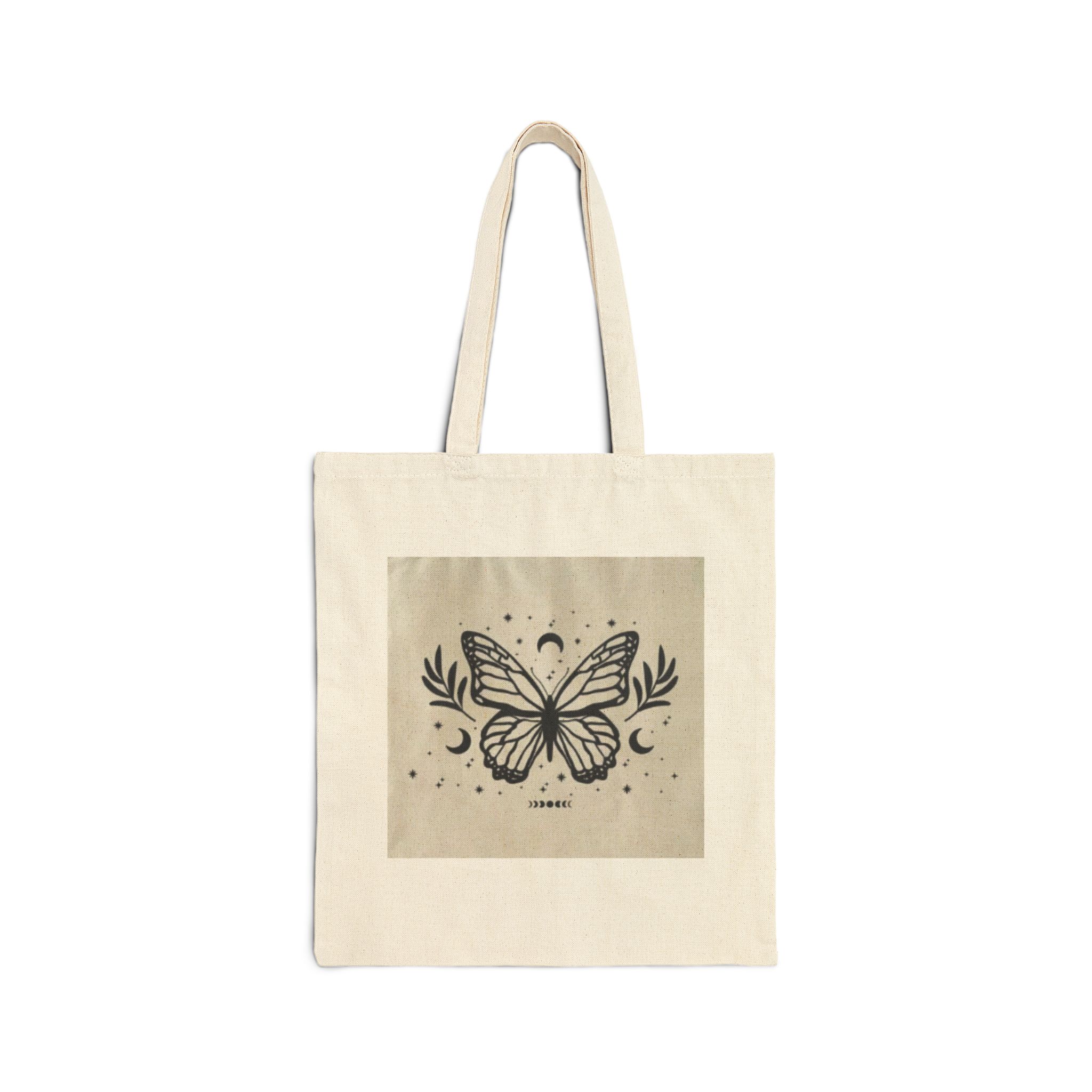 18156199582516050309_2048.jpeg Butterfly Moon Canvas Tote Bag — Boho Vintage Nature Shopper