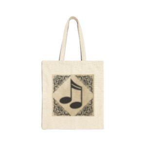 Music Note Canvas Tote Bag — Vintage Decorative Musical Symbol Grocery & Book Tote