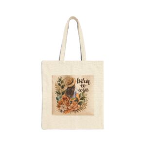 Born to Win Floral Tote Bag