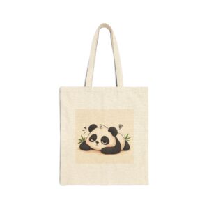 Cute Sleeping Panda Cotton Canvas Tote Bag – Eco-Friendly Reusable Grocery & Book Bag