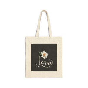 Daisy "Love" Canvas Tote Bag — Floral Love Cotton Tote